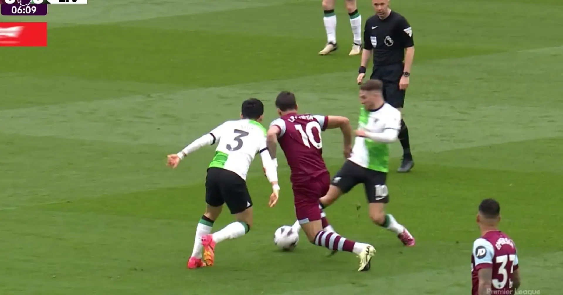 Spotted: Paqueta gets away with no booking after horrid tackle on Mac Allister