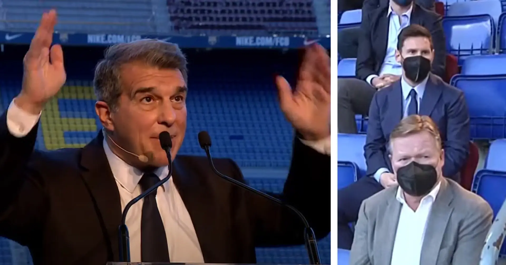 Messi, Koeman, Pique and many others spotted in attendance as Laporta gives speech