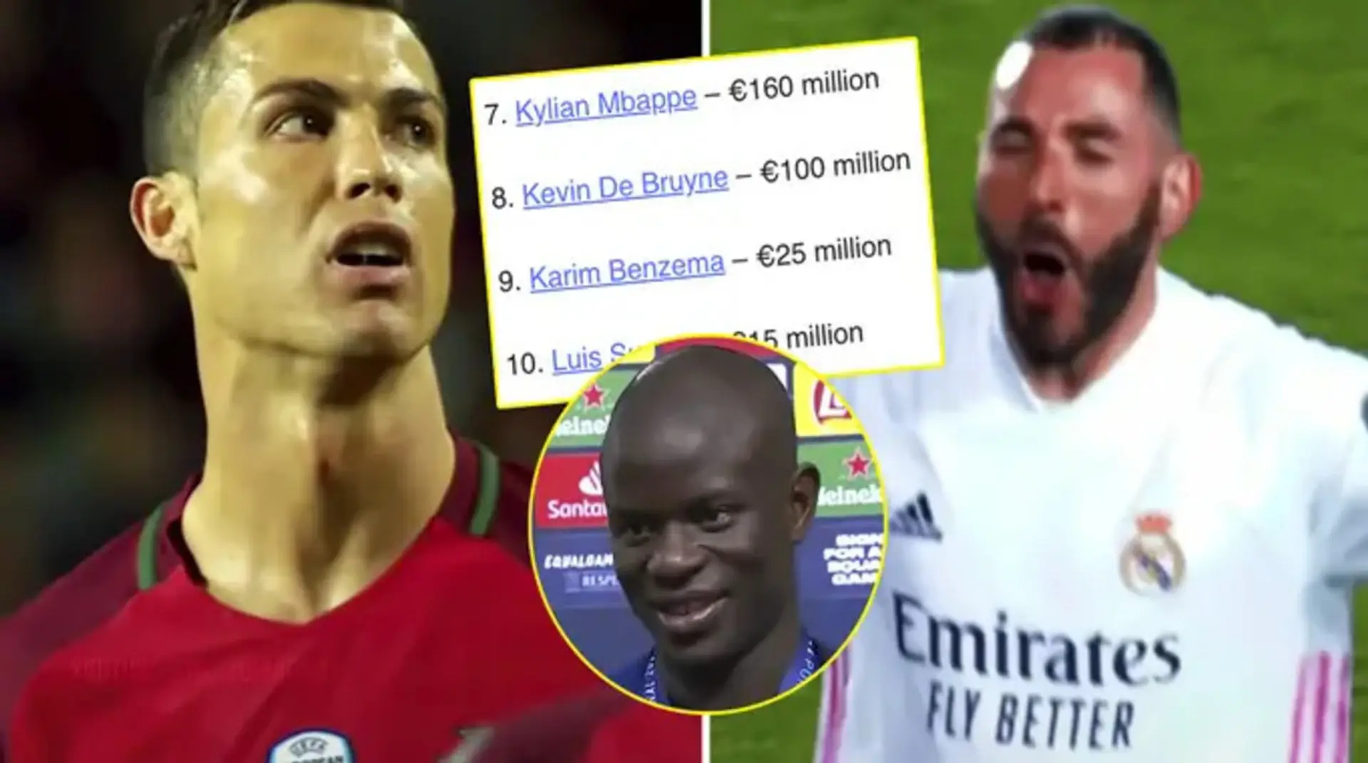 Cristiano más barato que Lukaku, Benzema por encima de Suárez: valor total de los principales aspirantes al Balón de Oro 2021
