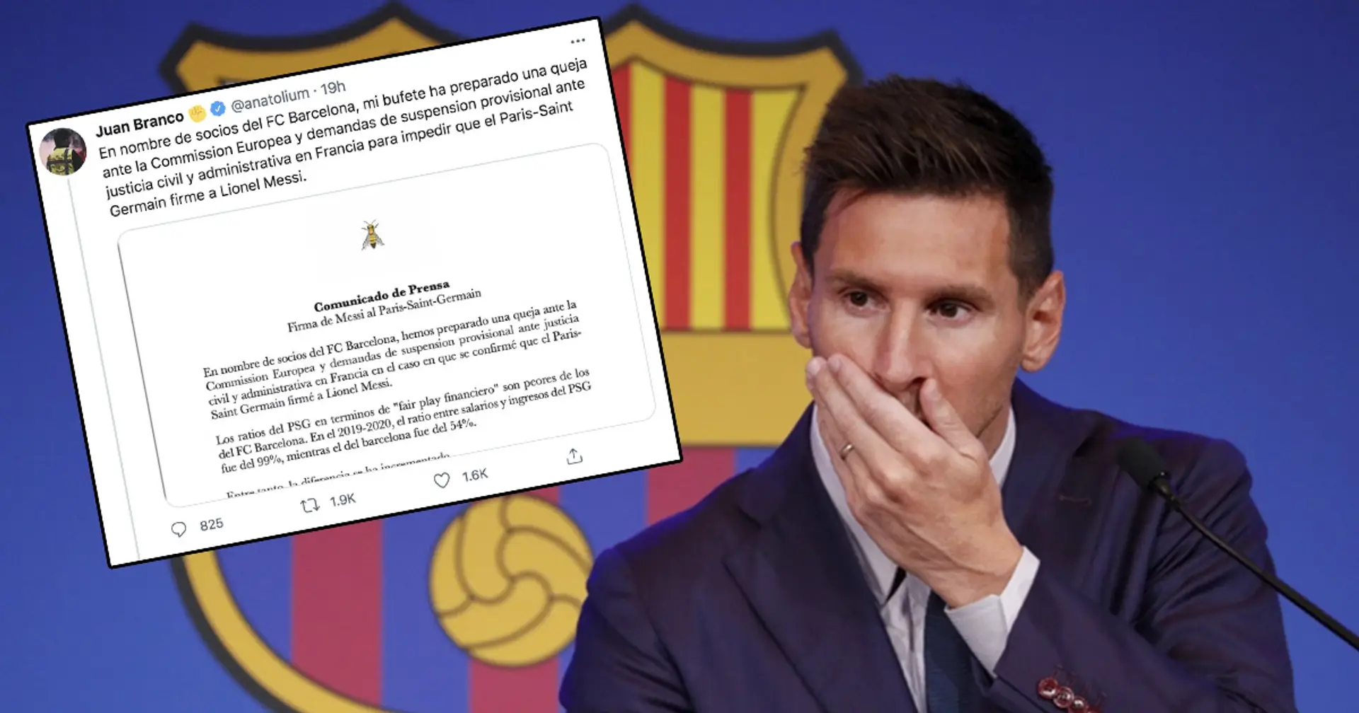 Un avocat tente de bloquer la décision de Messi au PSG en déposant une plainte contre les "violations" du fair-play financier des Parisiens
