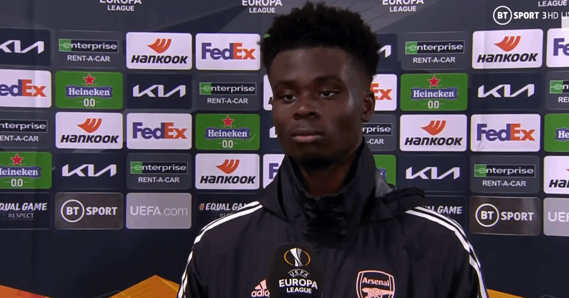 'We didn’t create anything, we lost every duel, we were passive': Bukayo Saka frustrated with Arsenal's first half vs Villarreal
