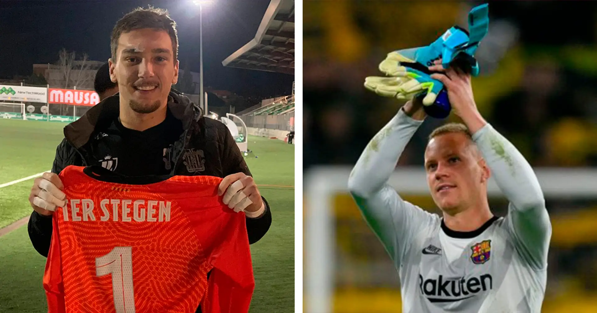Hero recognises hero: Ter Stegen hands his jersey to Cornella goalkeeper after Copa del Rey game