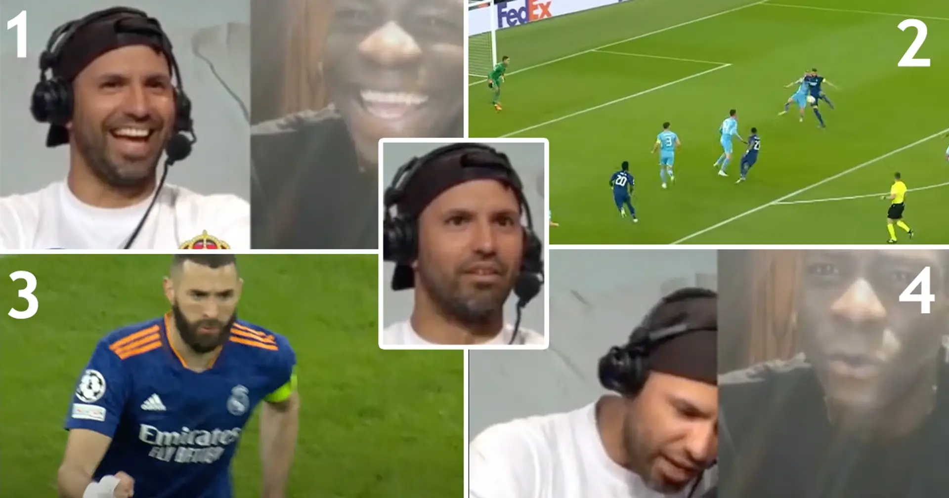 'Bastard. He is too self-confident': Aguero reaction to both Benzema goals v Man City goes viral