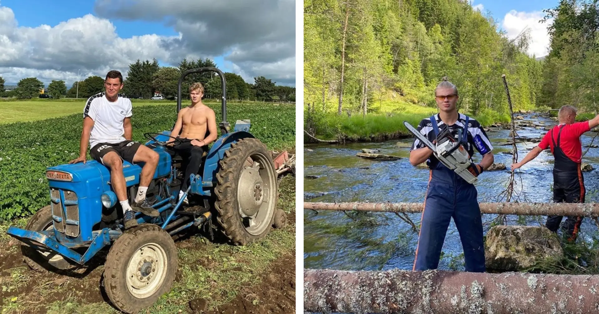Erling Haaland swaps Mercedes for tractor as he turns from nightclubbing to potato farming and cutting down trees