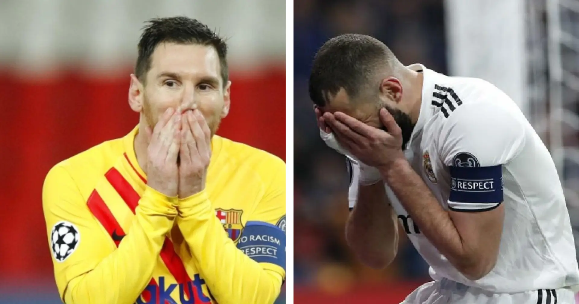 Unlucky: No player has hit the post more times than Messi and Benzema this season
