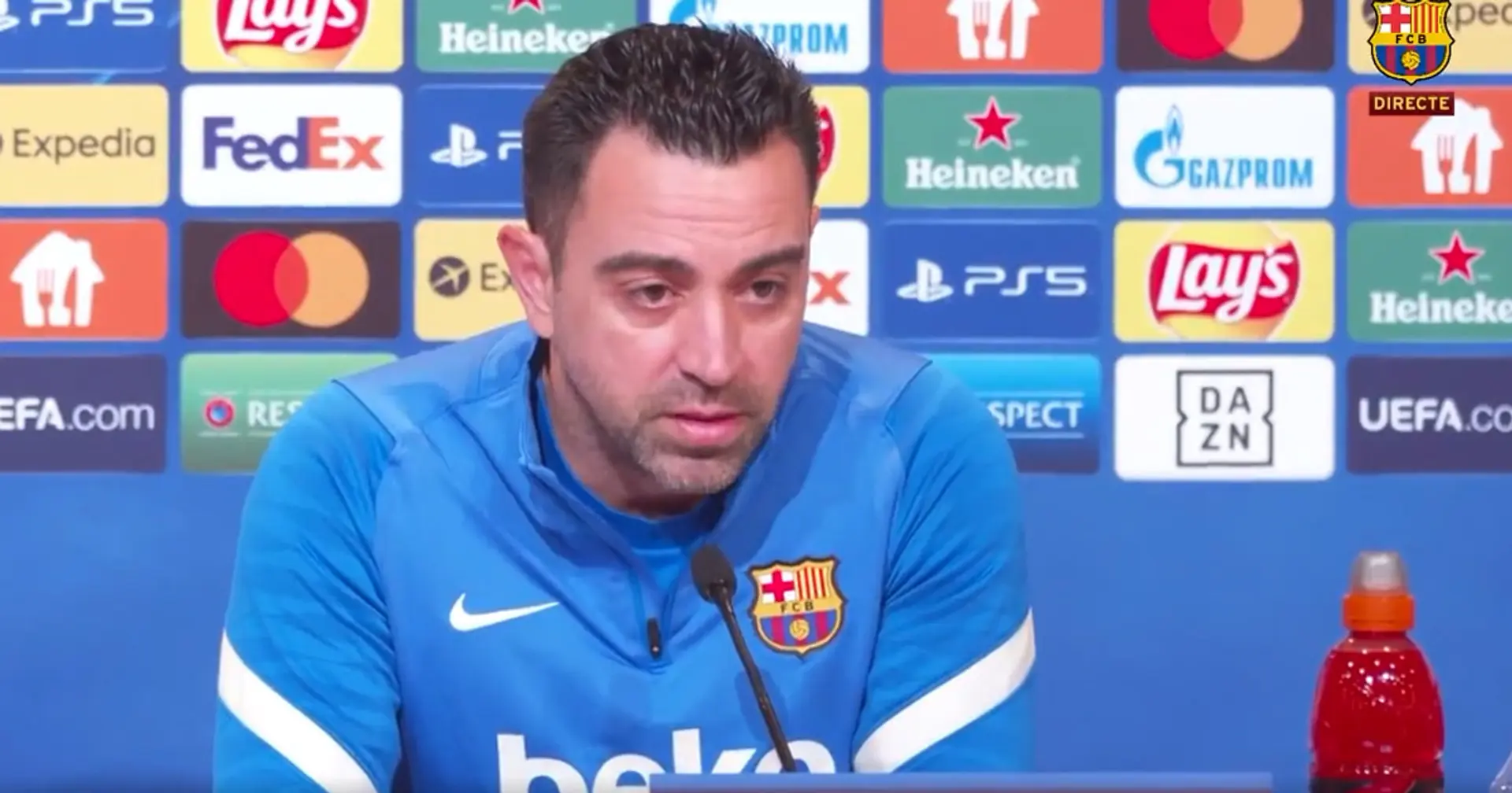 Xavi: "Je veux dire aux joueurs que la pression est sur moi, pas sur eux"