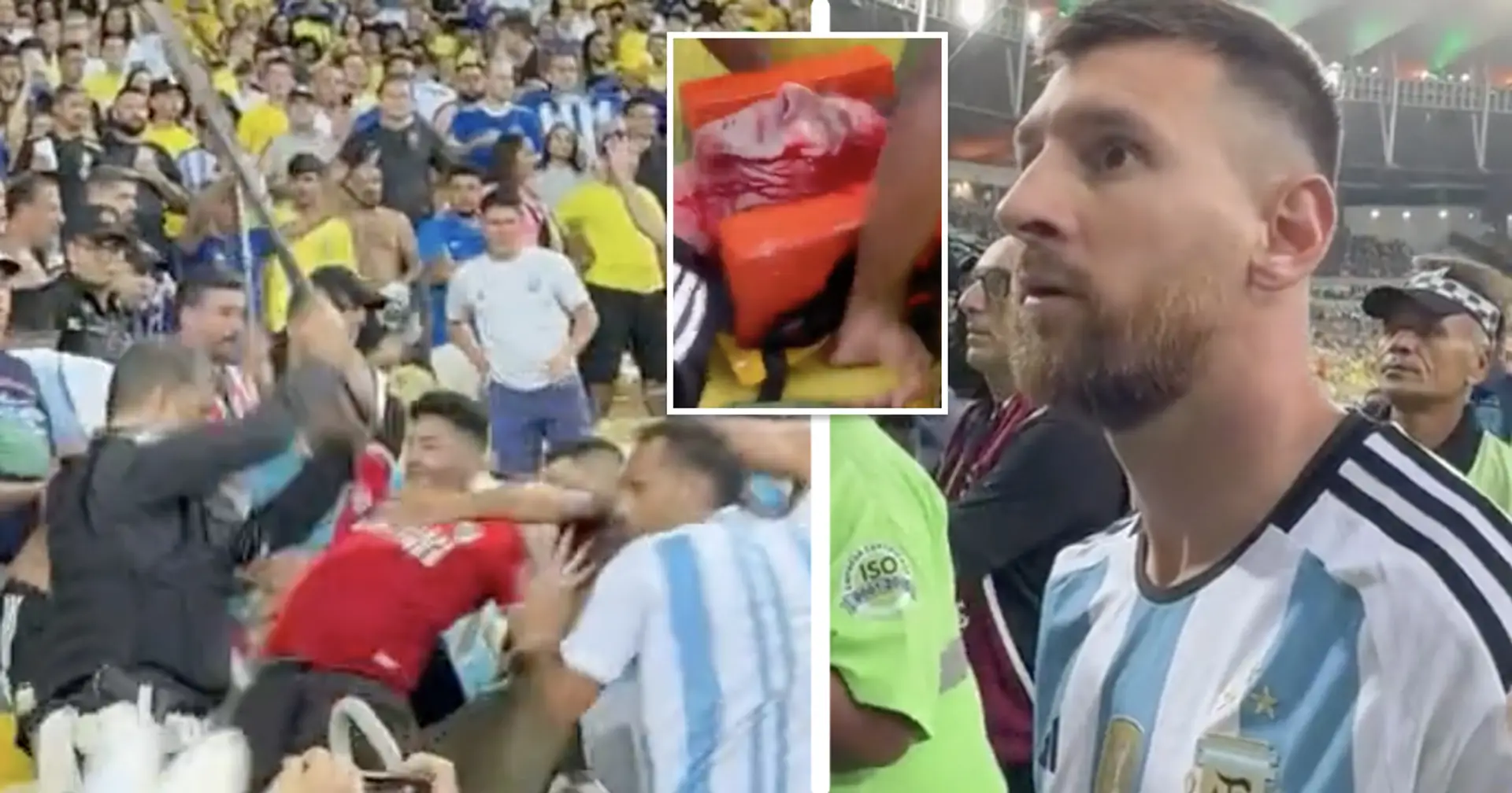 Imágenes salvajes: la policía de Brasil golpea violentamente a fans de Argentina, Messi dirigió a su equipo abandonar el campo