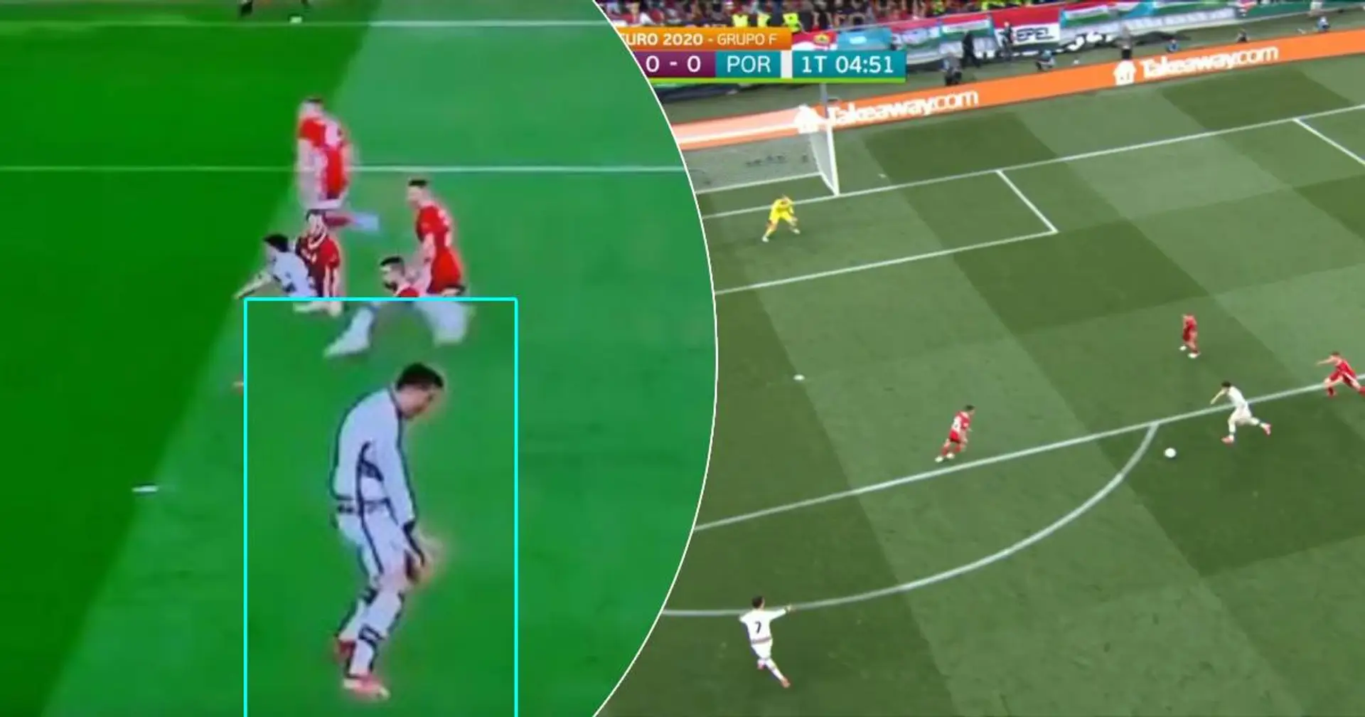 Jota annoys Cristiano Ronaldo as he refuses to pass the ball – caught on camera