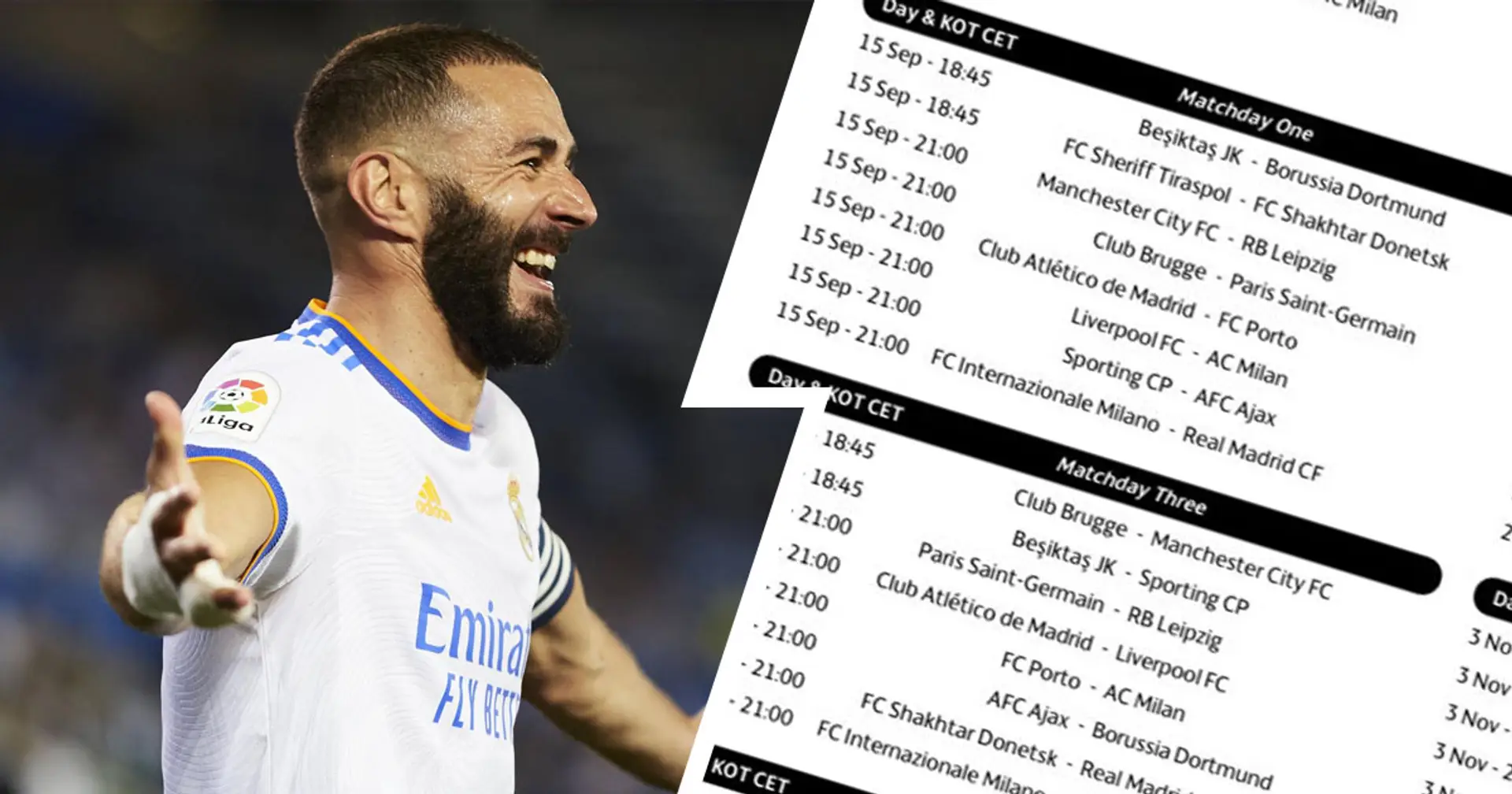 Primer partido en casa vs Inter de Milán: revelado el calendario del Real Madrid de la Champions