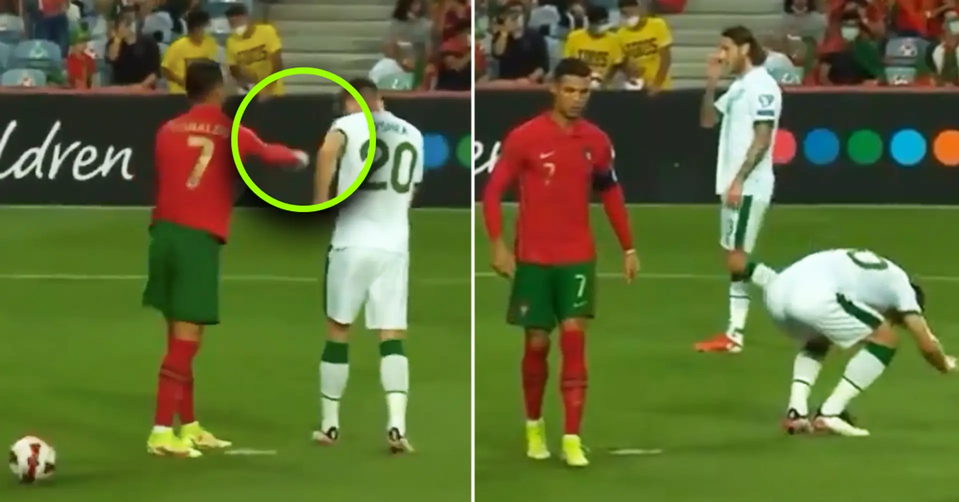 Wild: Cristiano Ronaldo schlägt einen Verteidiger, weil er den Ball vom Elfmeterpunkt weggekickt hat