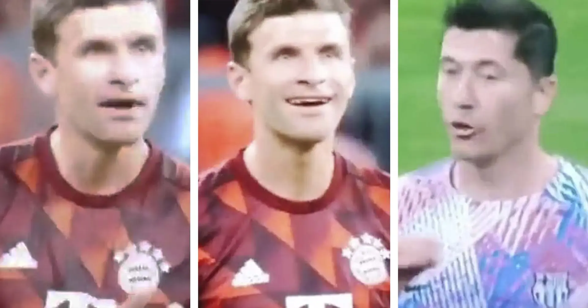 Muller showily points to Bayern crest in pre-match warmup, Lewandowski's reaction spotted