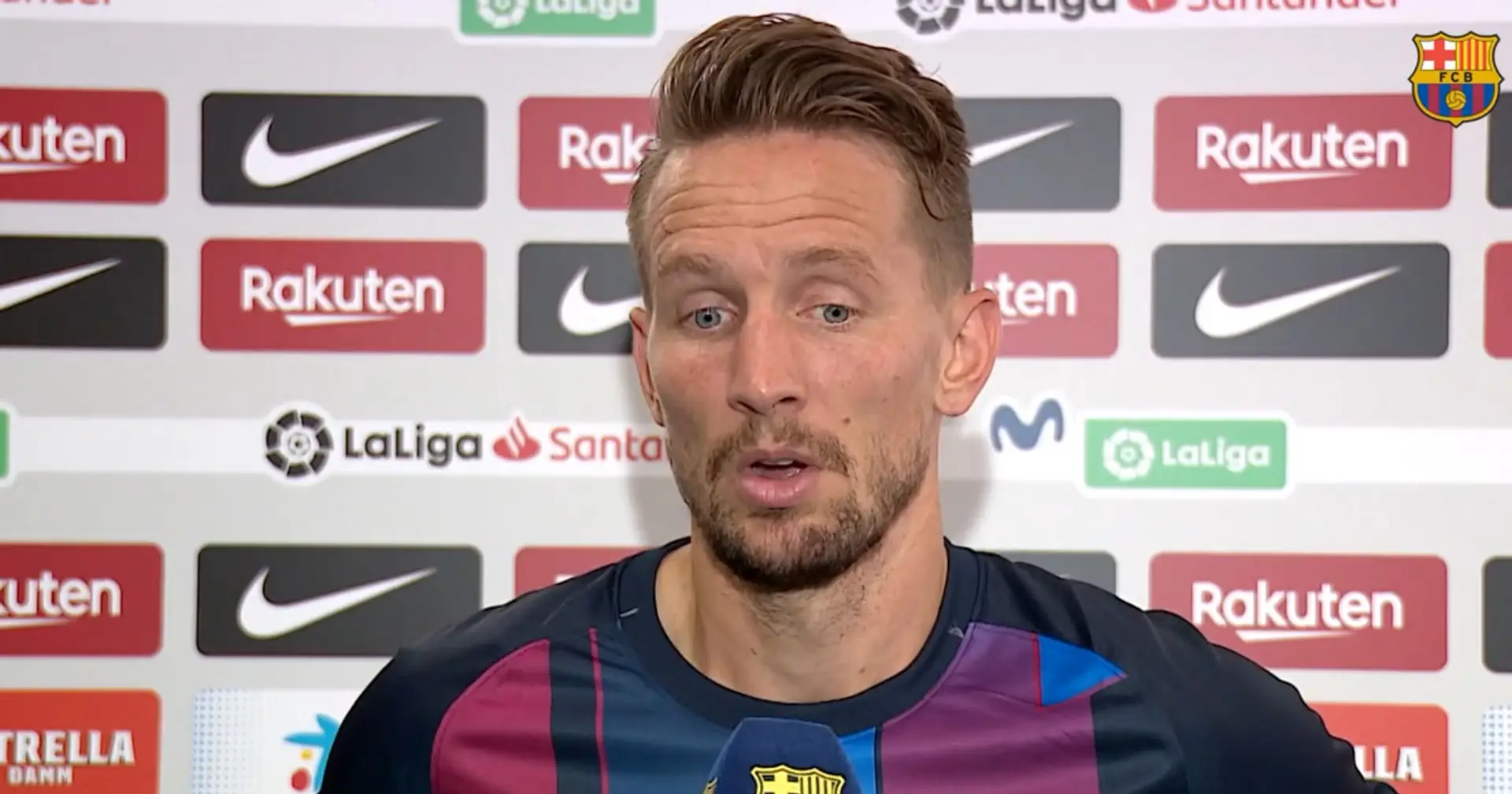 Luuk de Jong reacts to his debut Barca goal vs Levante