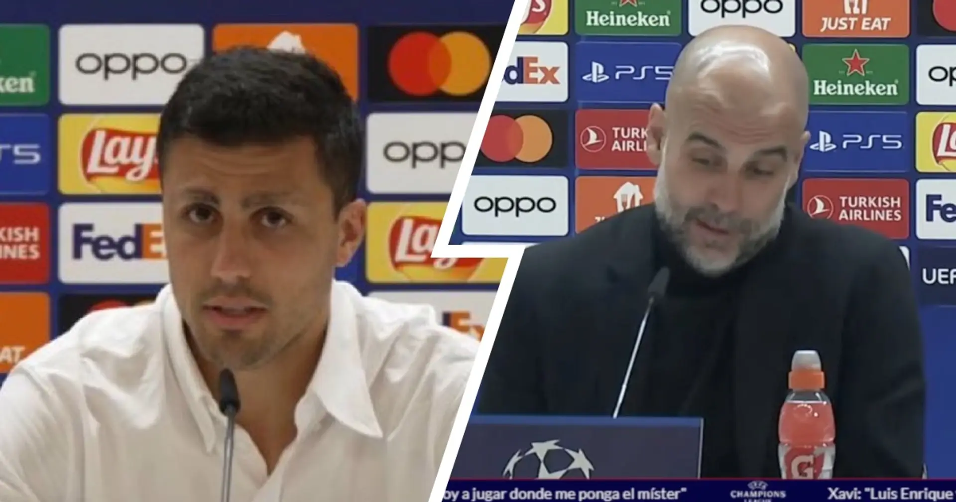 Guardiola & Rodri fume about Bernabeu grass after draw with Real Madrid