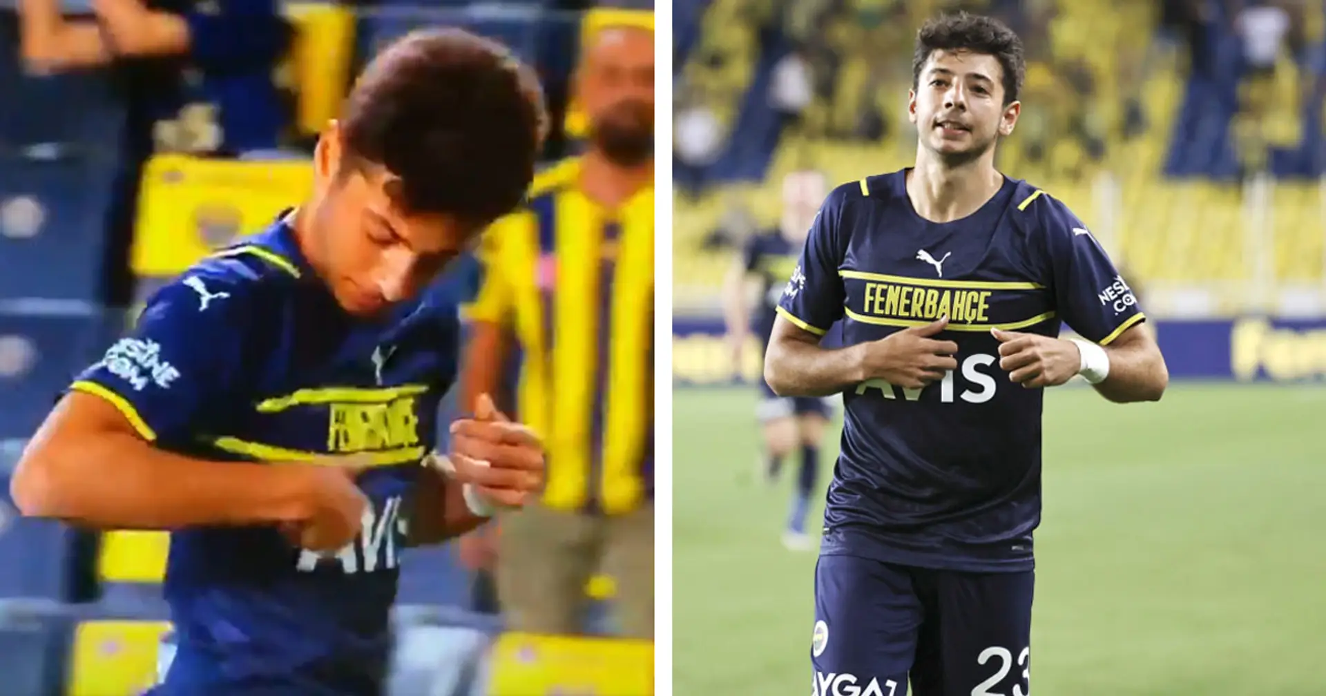 Fenerbache player tries to kiss crest on Puma kit, can't find it because of design flaw