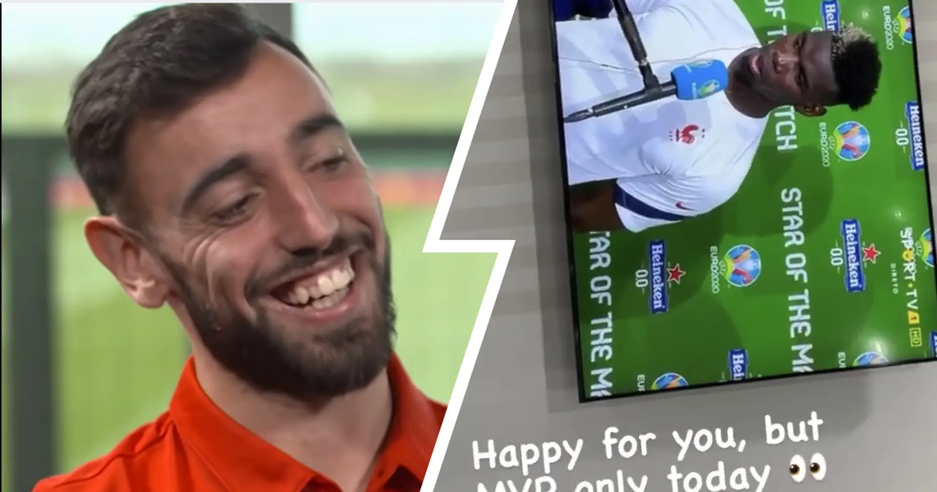 Bruno Fernandes reacts hilariously to Paul Pogba's brilliant performance vs Germany 