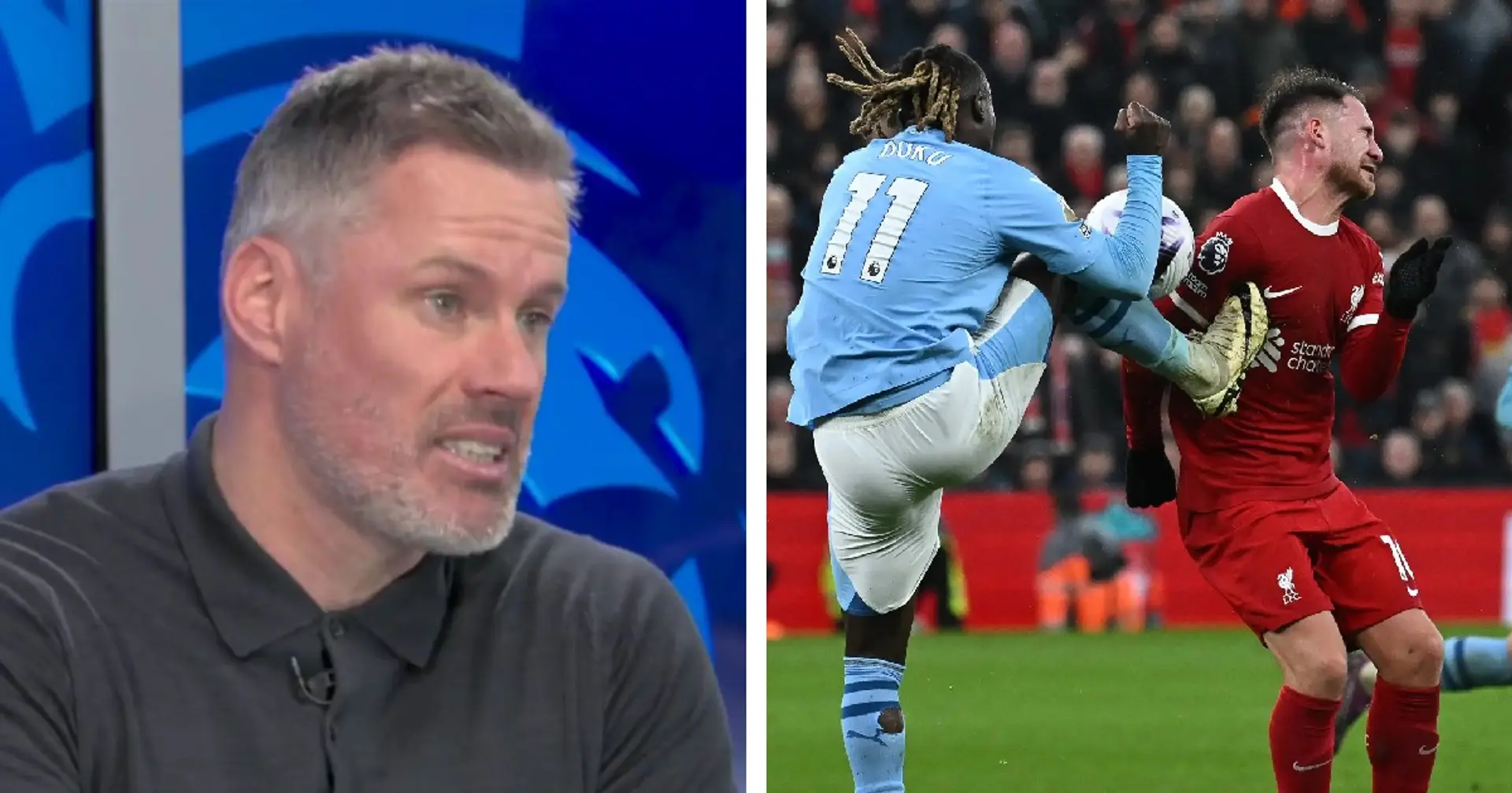 'Less nonsense ye little bute!': Carragher defends his Doku penalty claim