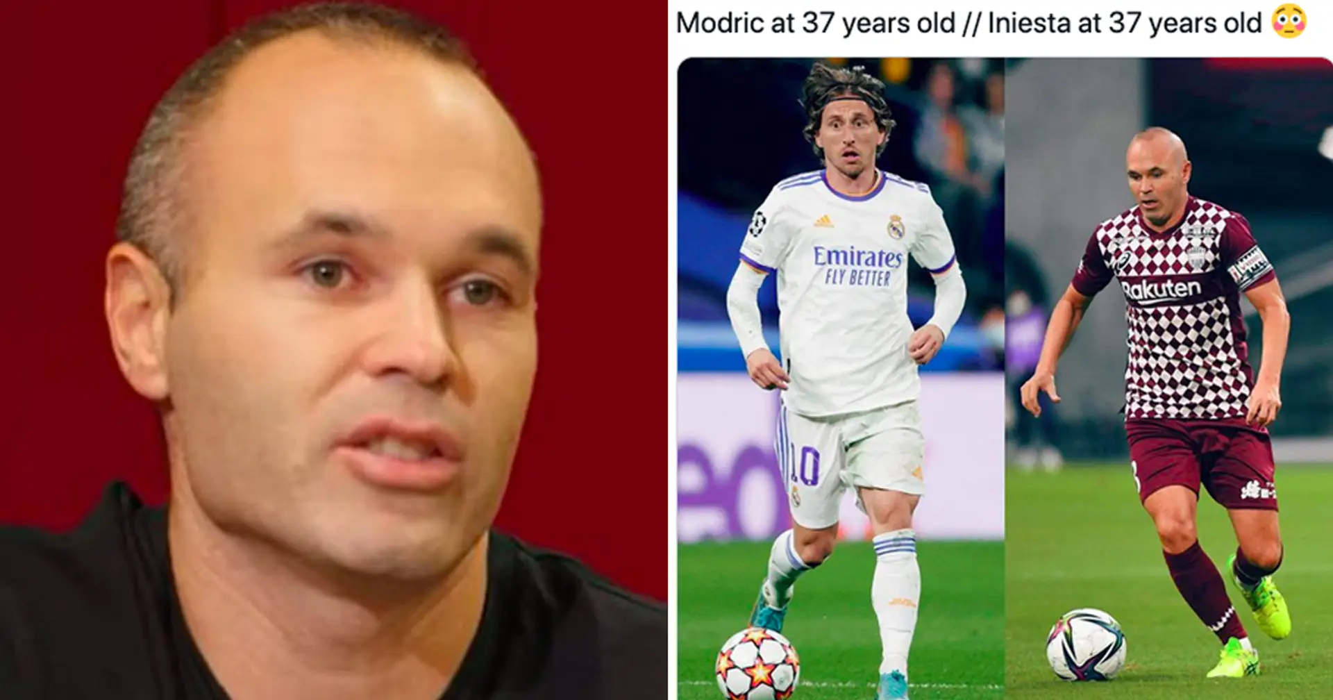 Fan account trolls Iniesta for not being as good as Modric at 37 – Barca fans hit back