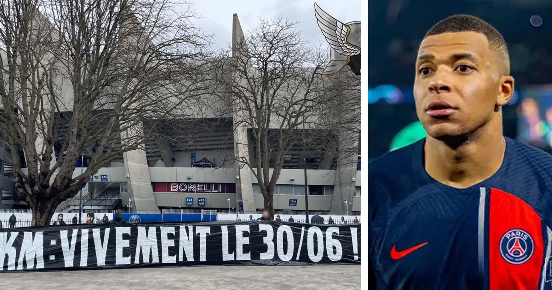 "KM : VIVEMENT LE 30/06 !", un groupe Ultra déploie un banderole devant le Parc avec un message clair pour Mbappé 