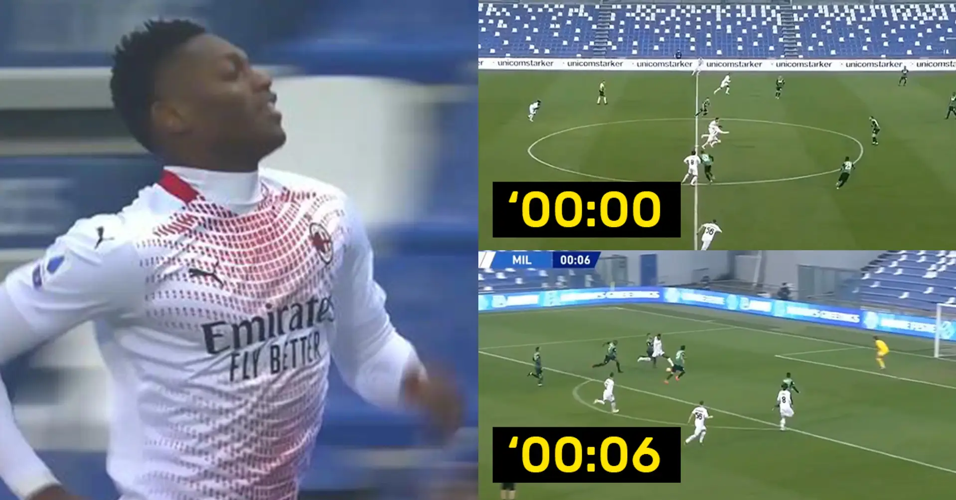 El AC Milan anota el gol más rápido en la historia de la Serie A en increíbles 6 (¡seis!) segundos