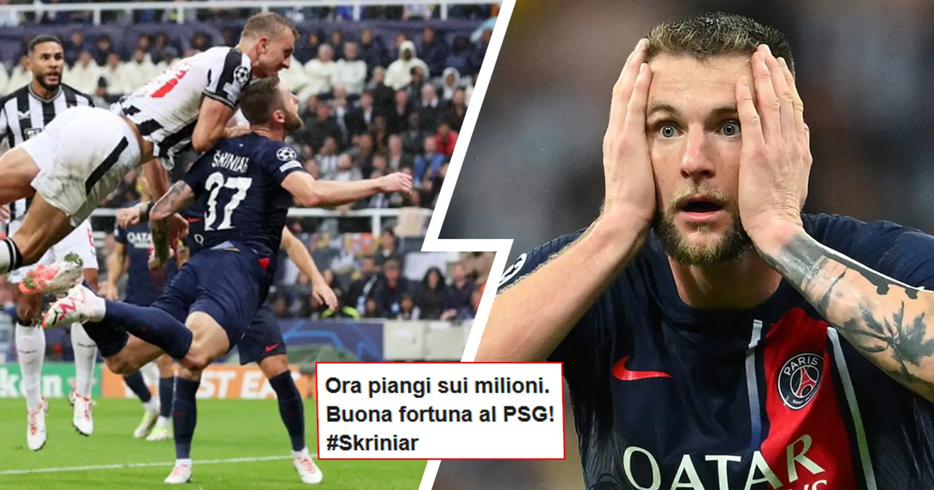Skriniar contestato dopo il ko del PSG in Champions, i tifosi dell'Inter gongolano: "Meglio così, ora c'è Pavard!"