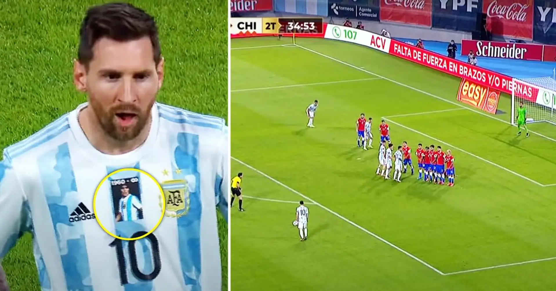 Lionel Messi "réalise une masterclass" contre le Chili avec le portrait de Diego Maradona sur son maillot
