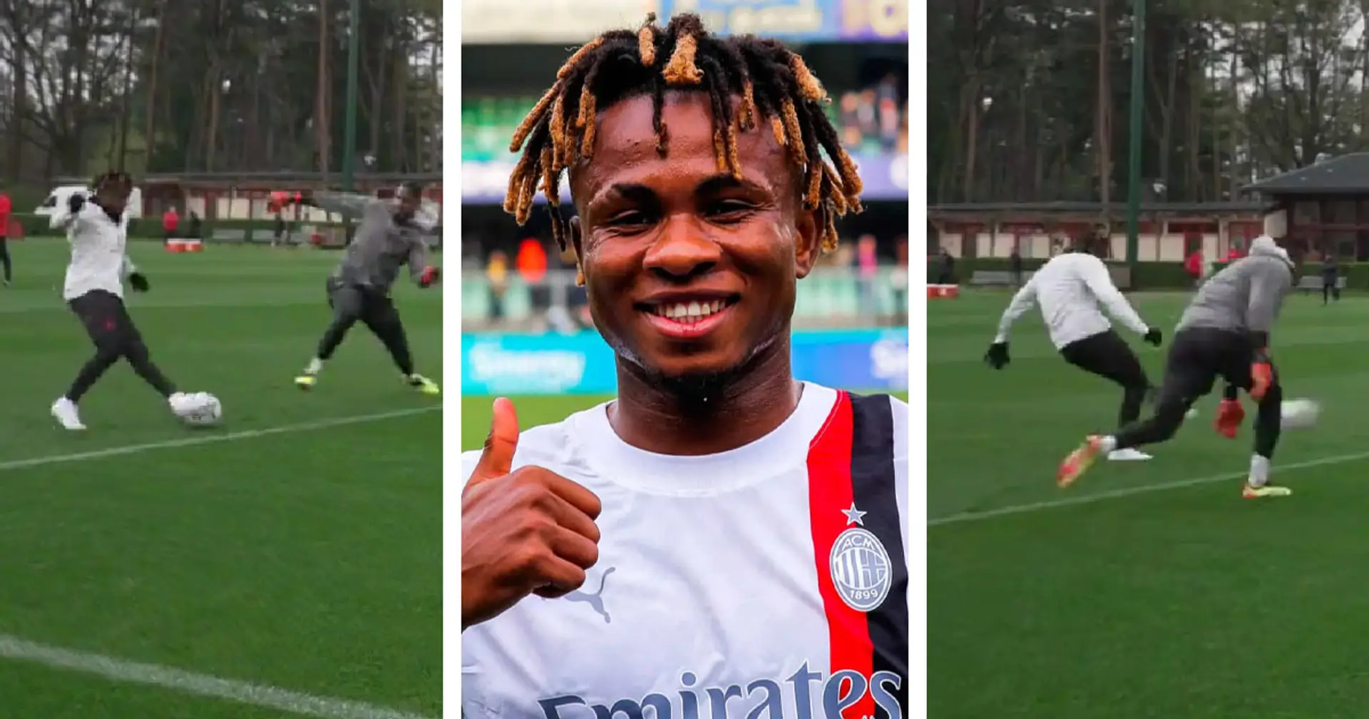 Chukwueze on 'fire' in allenamento: la giocata dell'esterno del Milan su Maignan è da applausi, le immagini