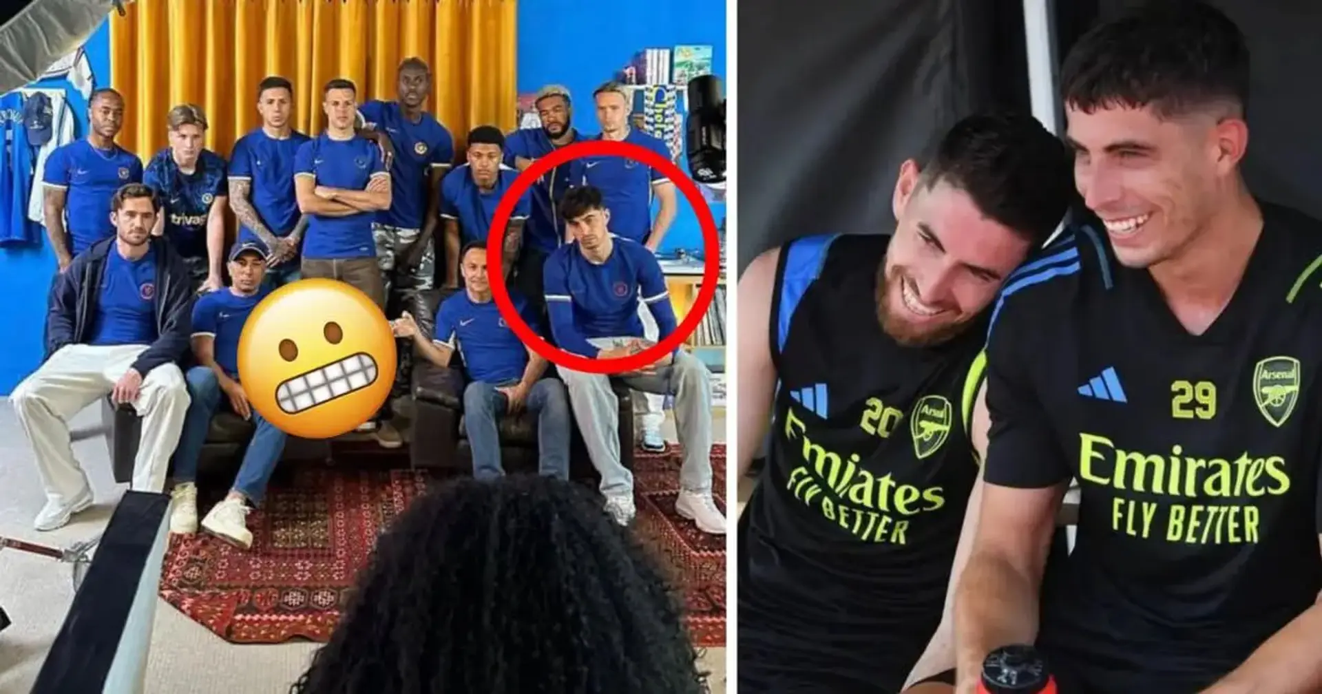 Ein Mannschaftsfoto der Chelsea-Spieler von der Präsentation des neuen Trikots ist im Internet viral gegangen. Alles nur wegen Havertz' Gesicht 😬