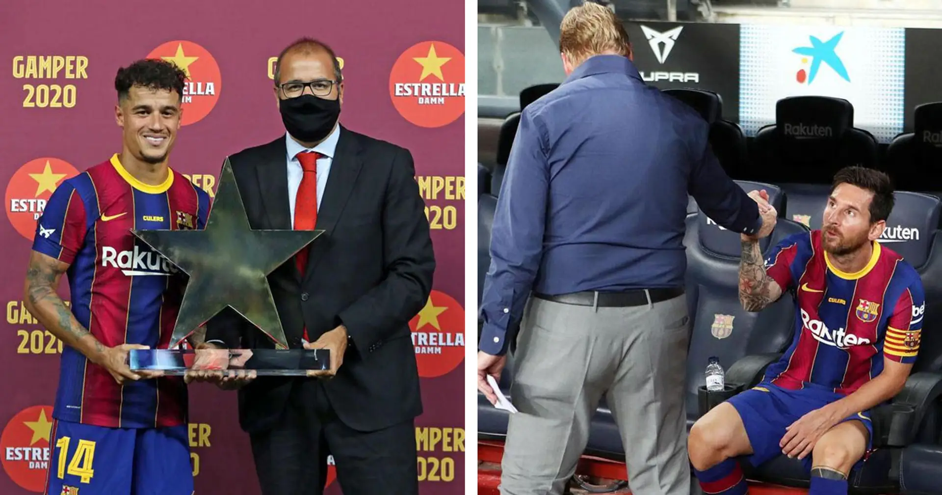 Coutinho with MOTM prize, Messi and Koeman shake hands  more best pics that defined Barca's week