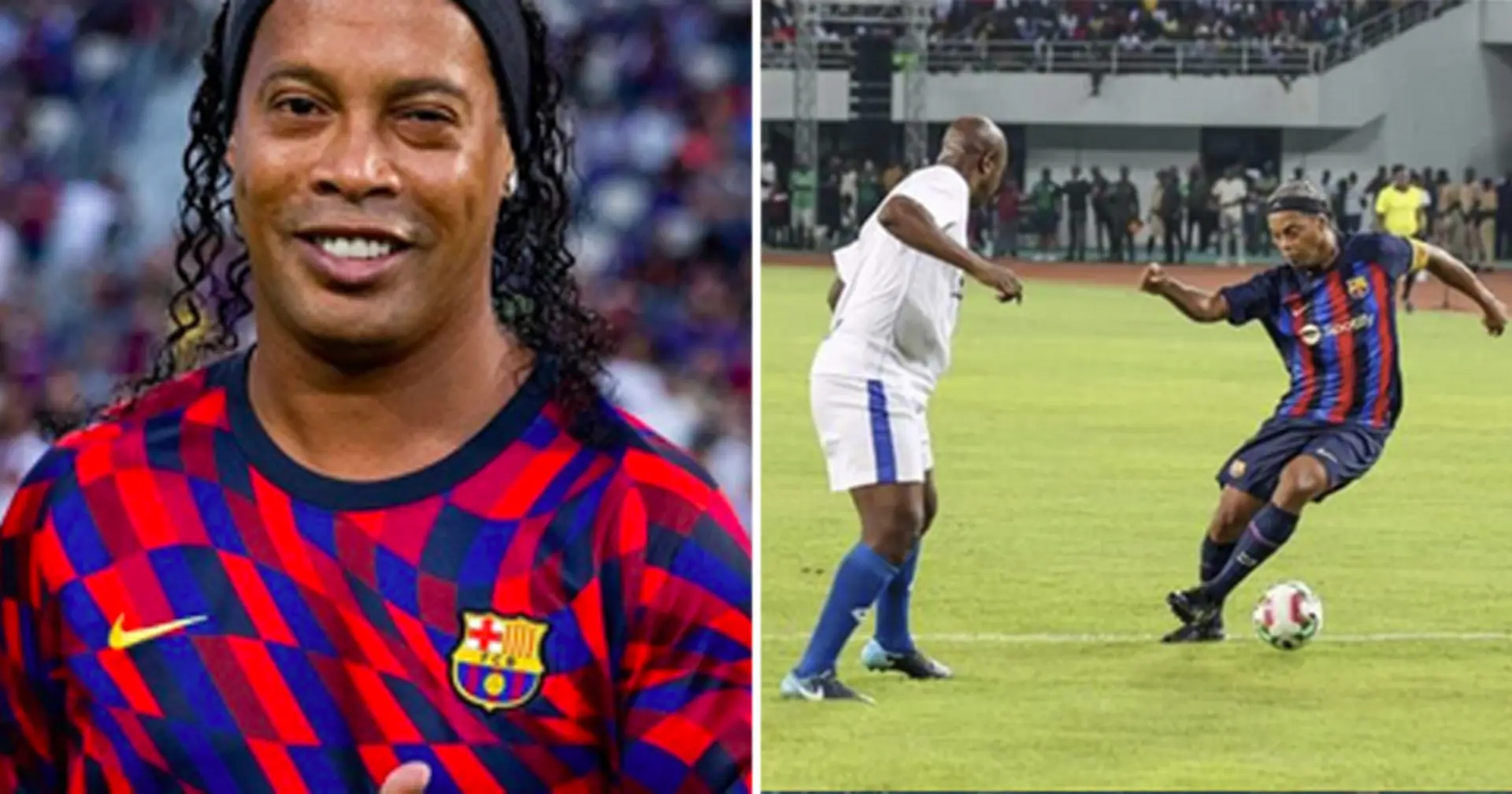 10 best pics as Ronaldinho and other Barca legends face Zambia greats