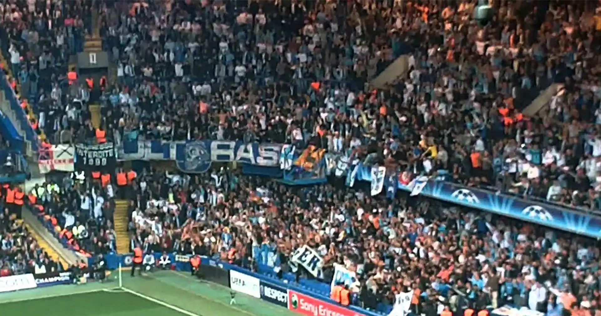 Instant rétro: Des supporters unis derrière l'OM pour mettre une ambiance de folie au Stamford Bridge