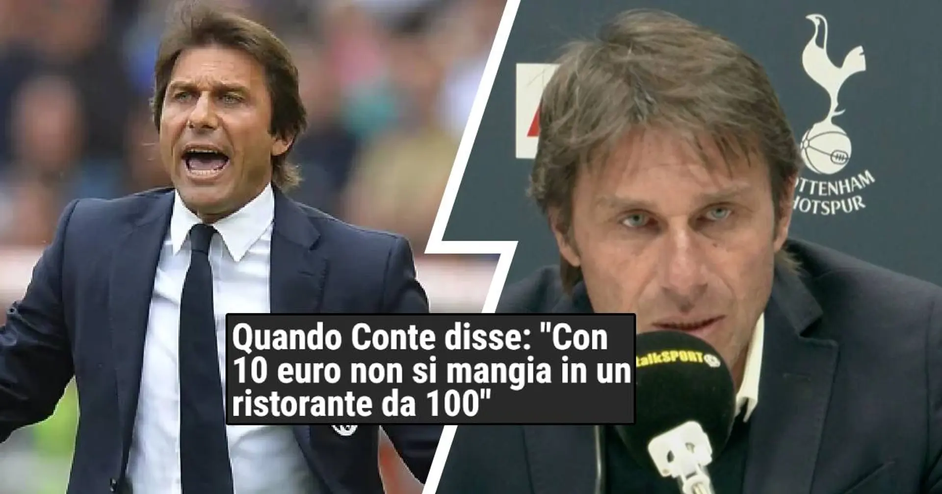 Conte si lamenta anche al Tottenham, l'ironia di un tifoso della Juve: "Ricordate il ristorante da 100 euro? È uguale"