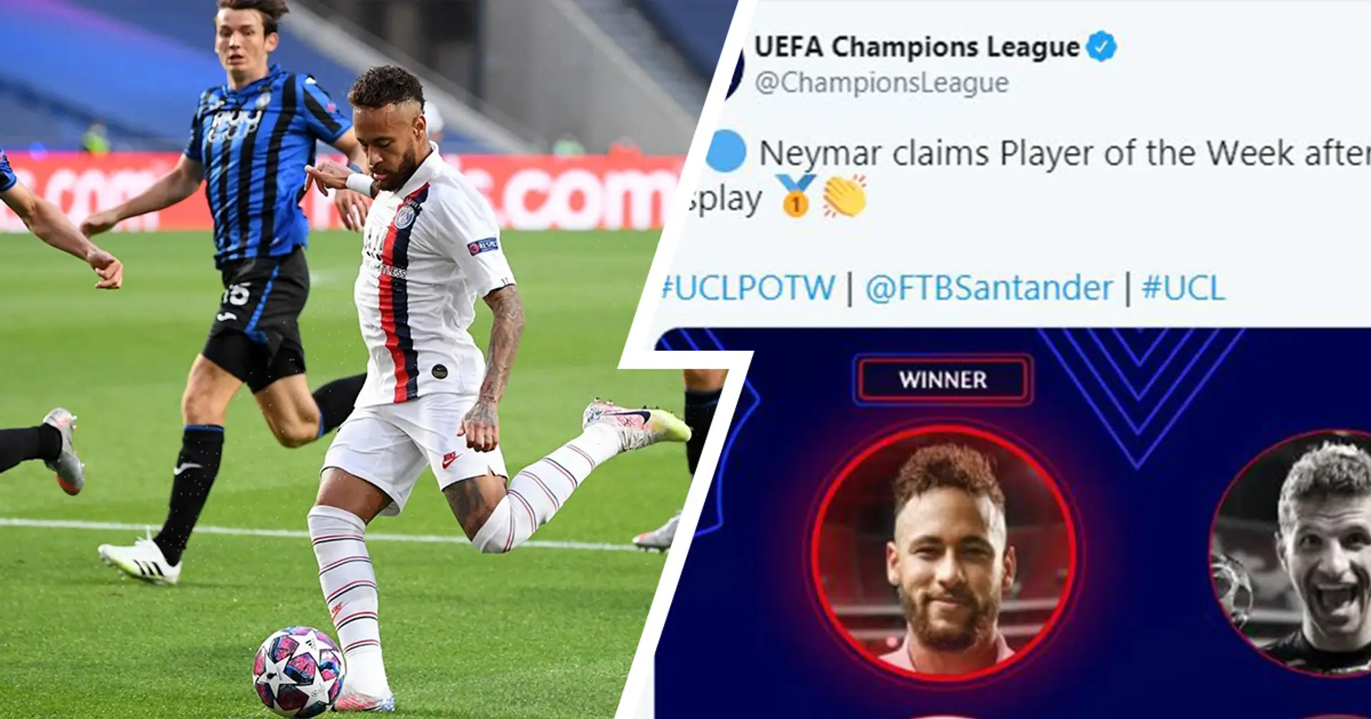Neymar a été élu meilleur joueur des quarts de finale de la Ligue des champions