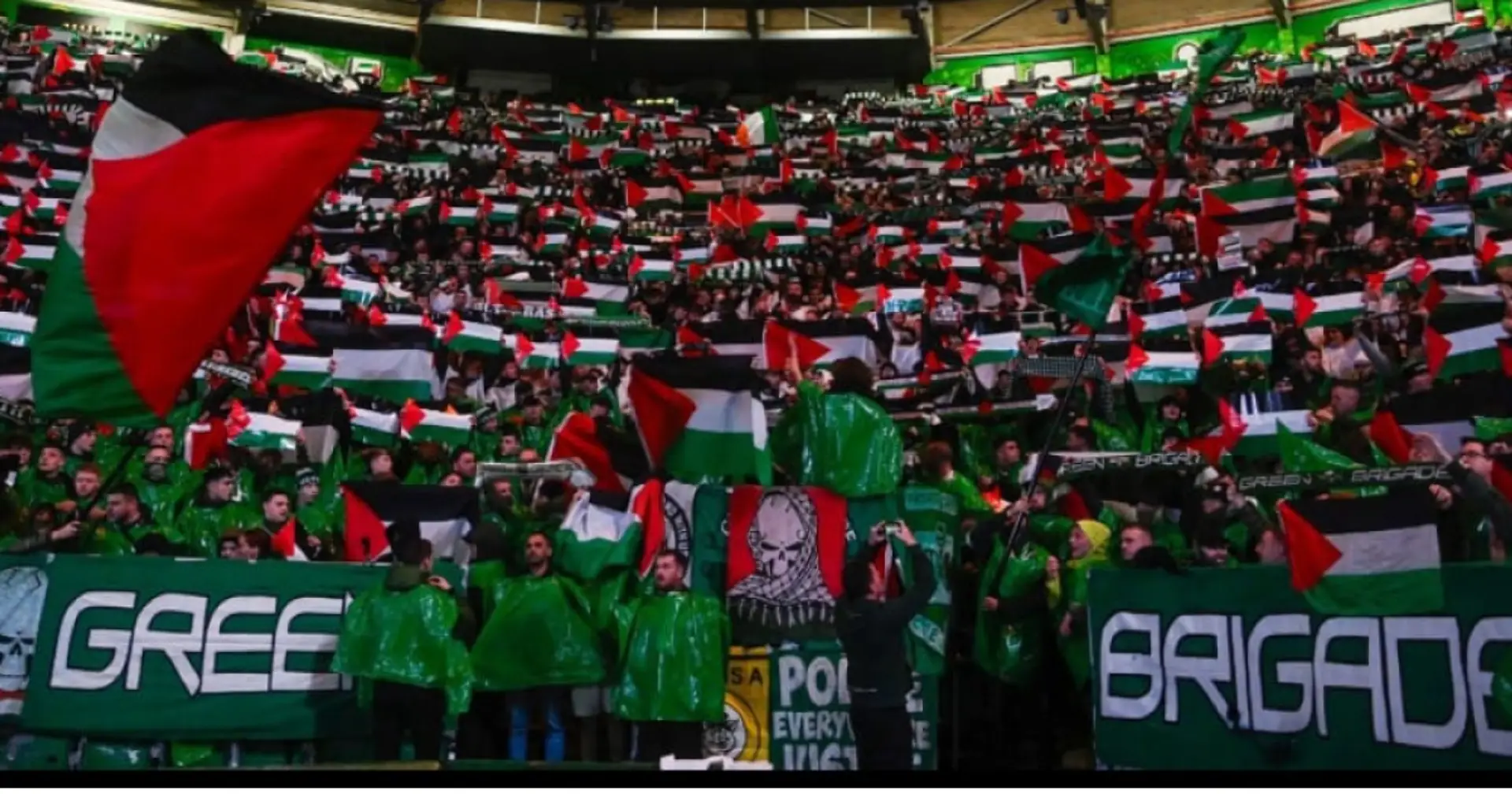 Celtic ban ultras Green Brigade for showing Palestine flags 