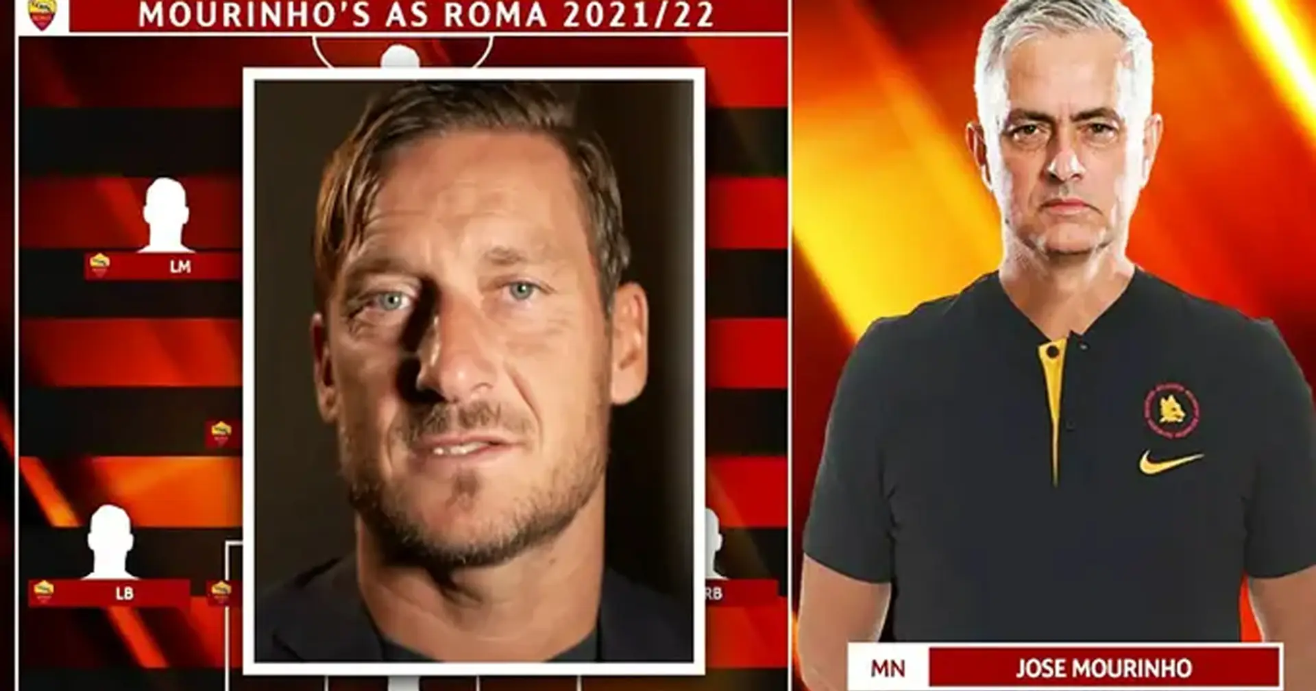 Francesco Totti llama a Mourinho 'el entrenador más fuerte del mundo', José responde de inmediato