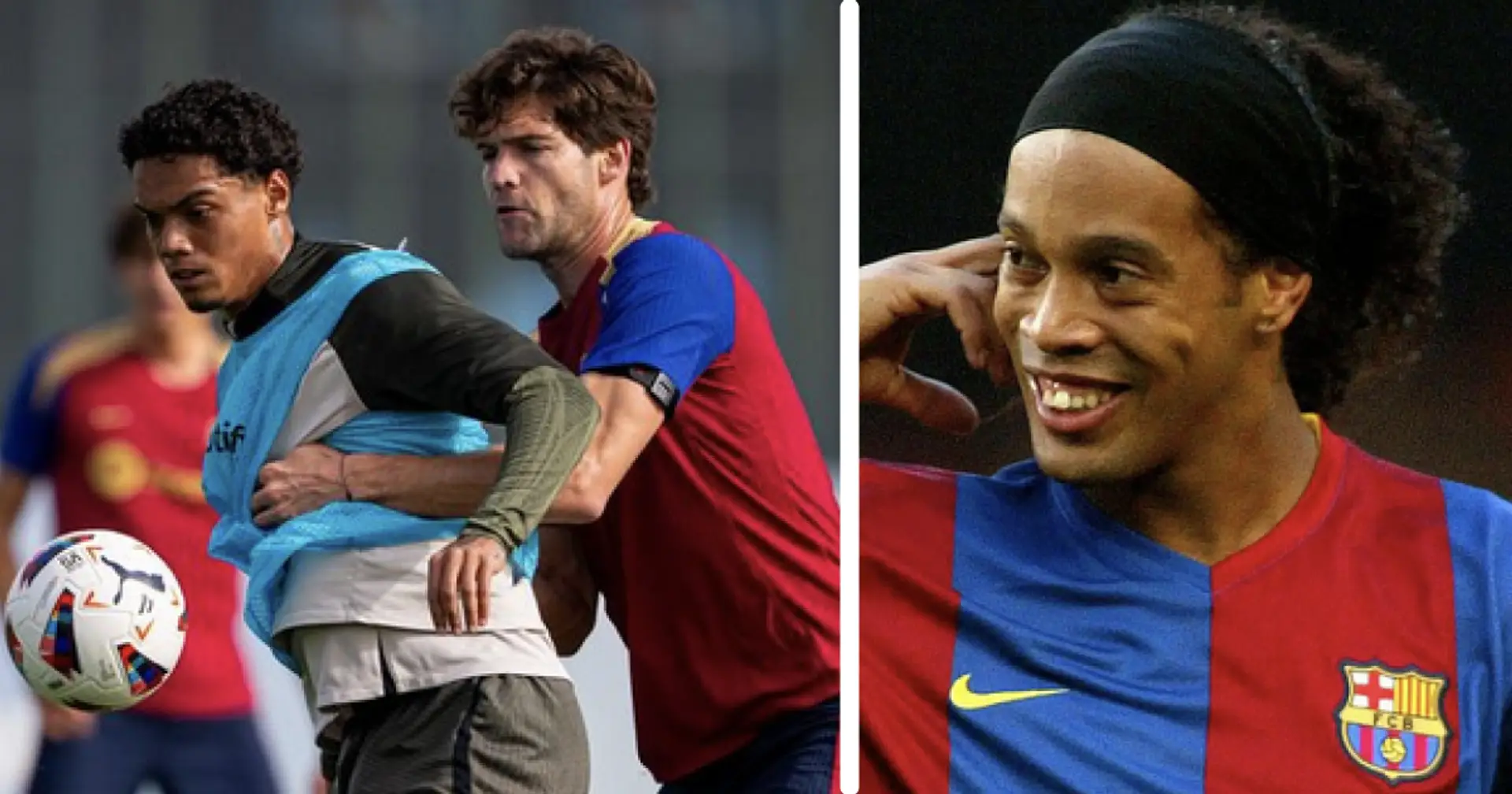 2 pics as Ronaldinho son joins Barca's first-team training