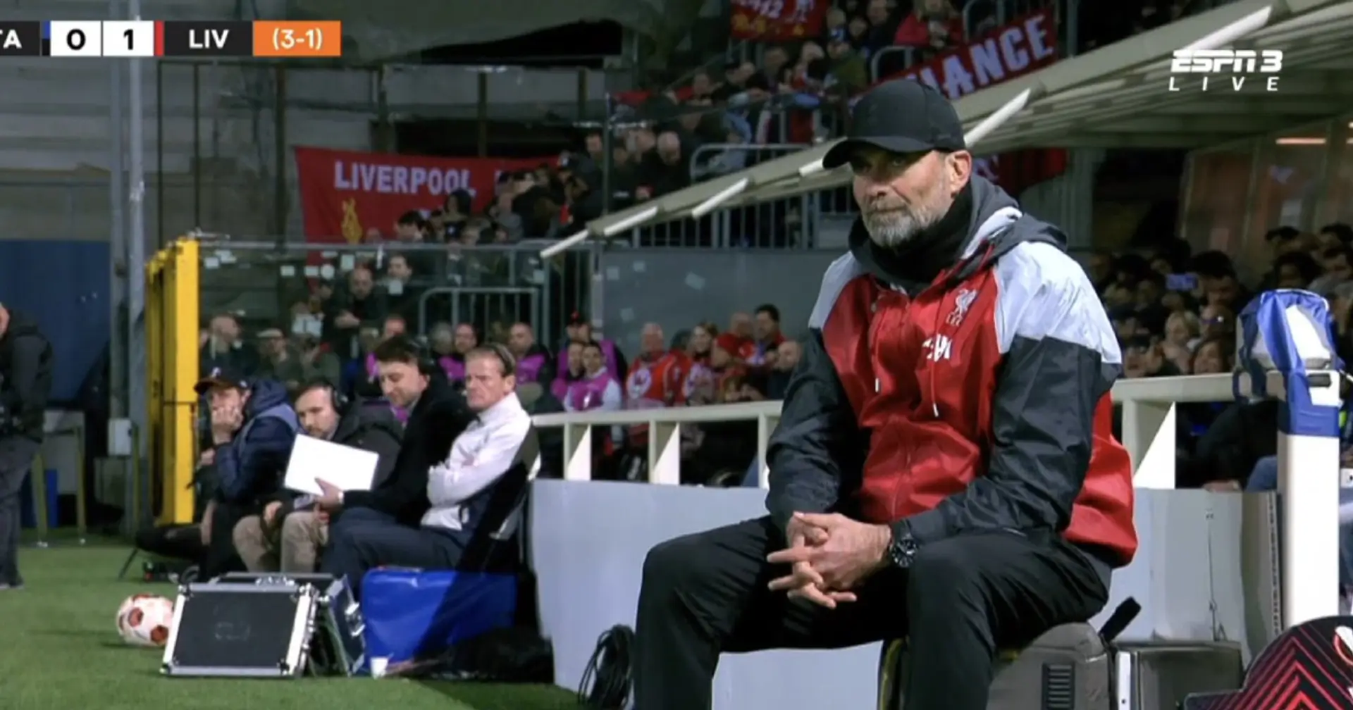 Spotted: Jurgen Klopp's reaction as his last European game with Liverpool ended