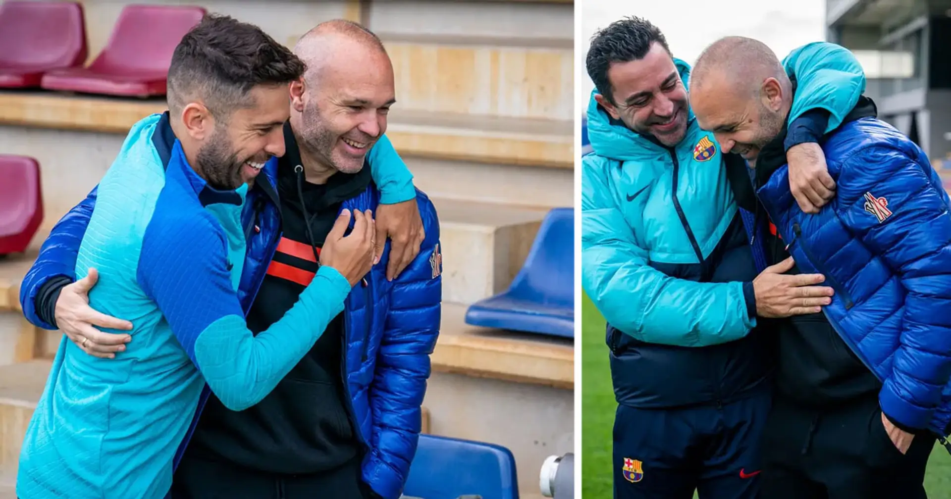 7 best pictures as Iniesta visits Barcelona training