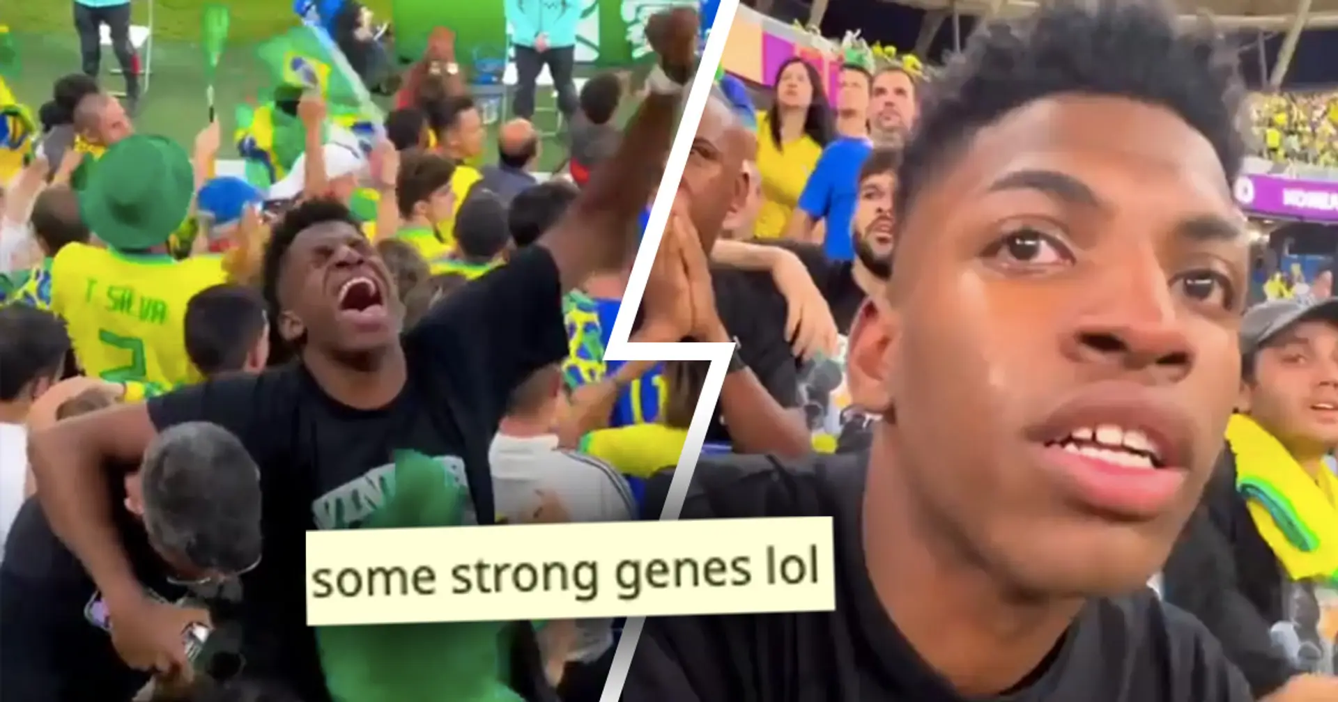 Vinicius' brother crying in stands during Brazil game – fans spot one very special thing