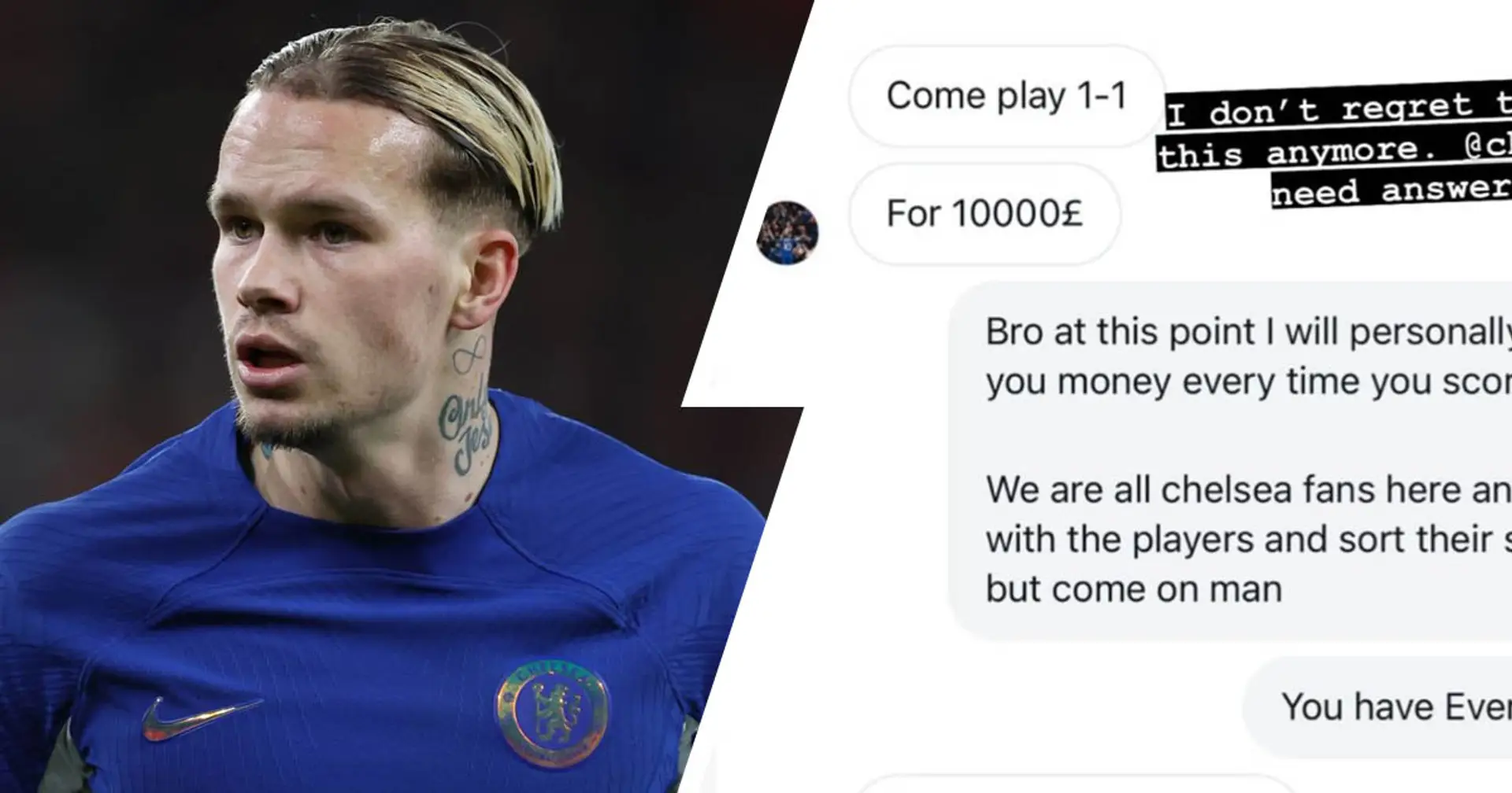'Come play 1-1 for £10000': Mudryk challenges Chelsea fan on Instagram in response to criticism 