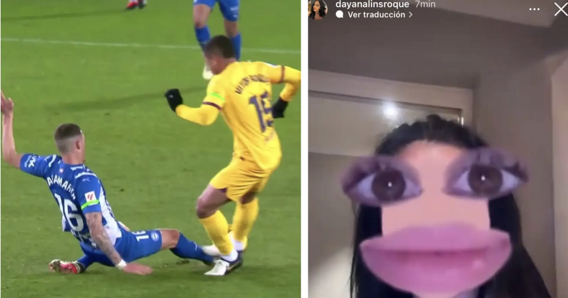 Vitor Roque's wife reacts to shocking red card for her husband
