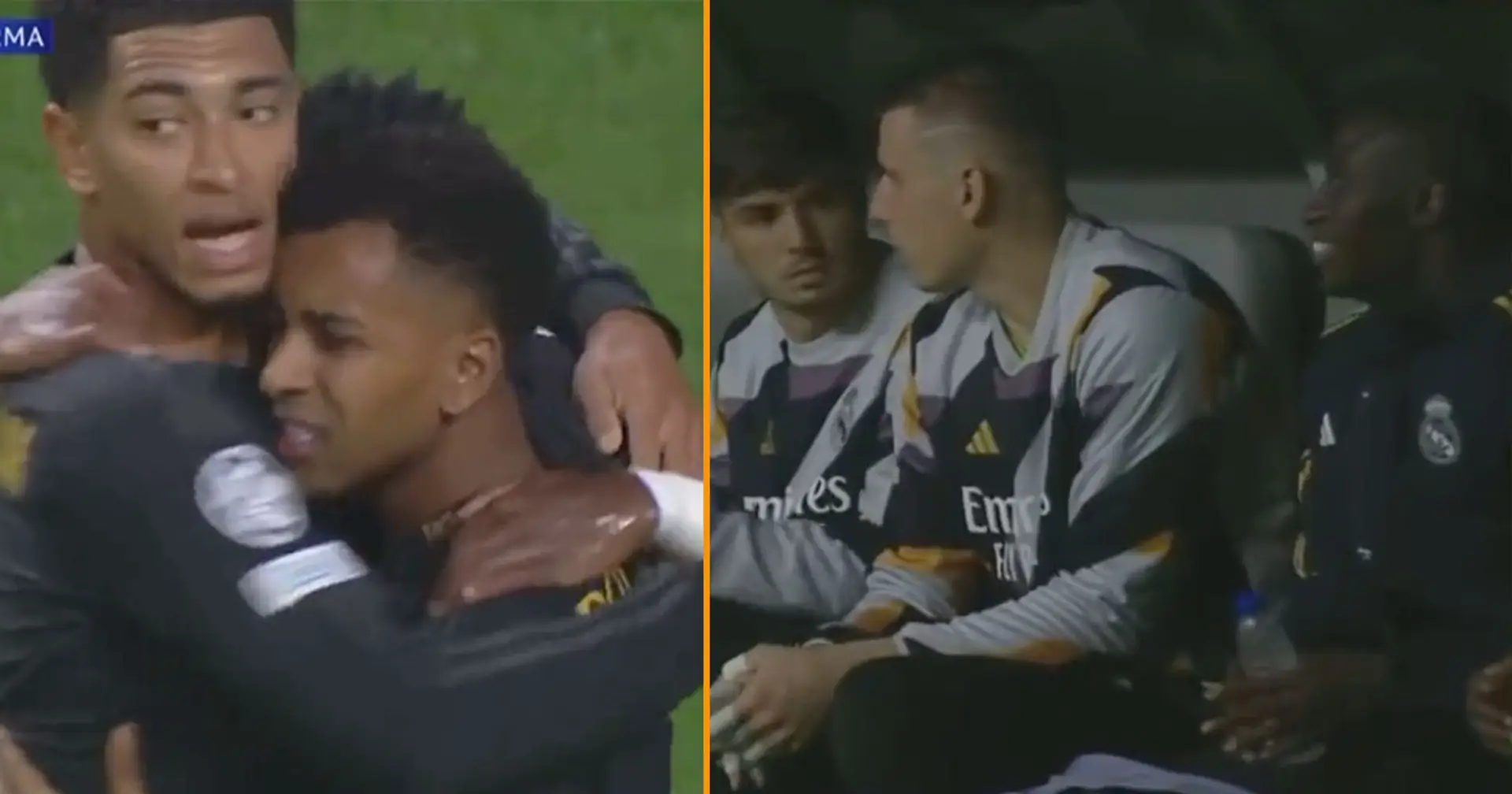 Real Madrid's bench reacts as Rodrygo ends barren spell - look at Mendy