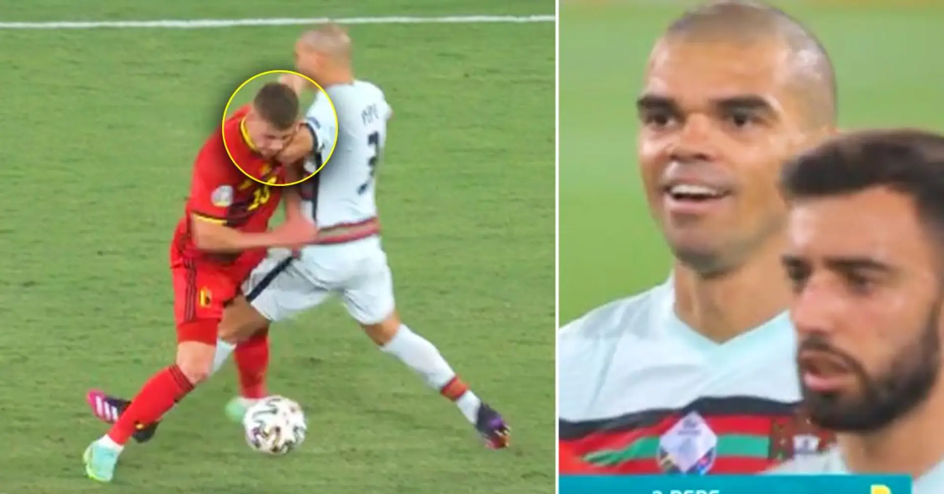 Aggressione animalesca. Pepe accusato di un fallo brutale nella partita Belgio-Portogallo