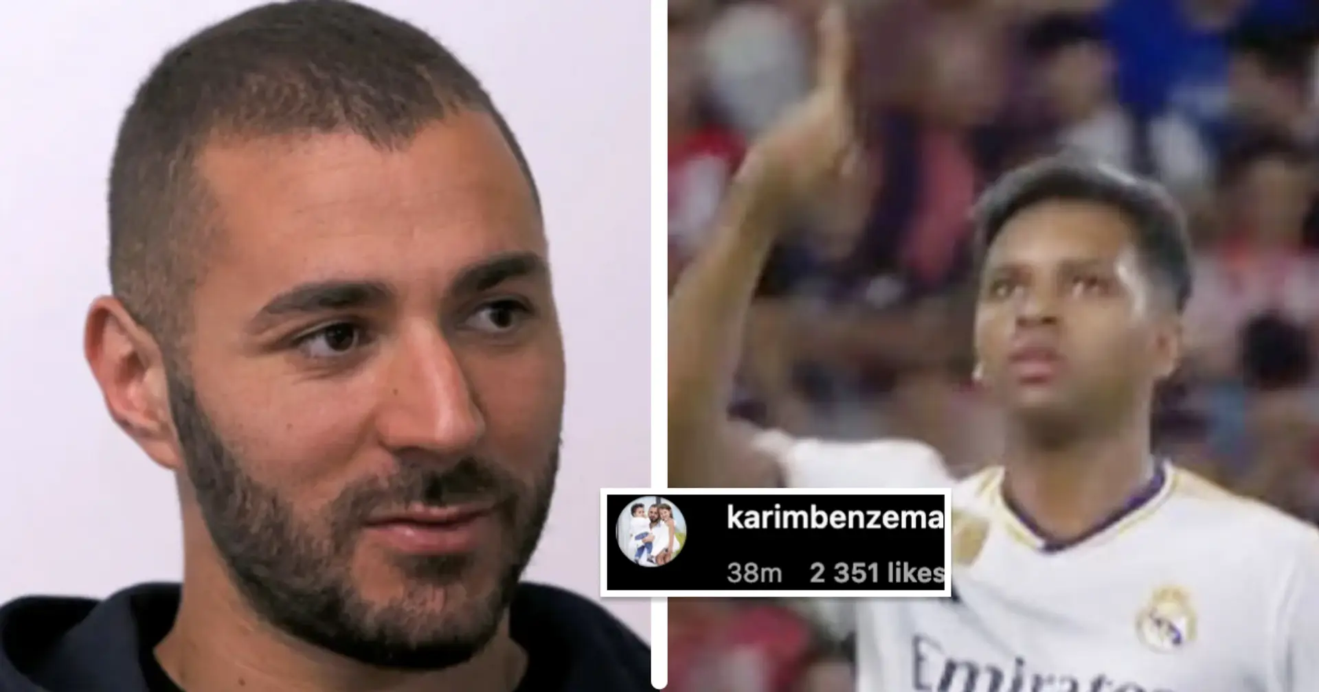 Benzema reacciona a la actuación de Rodrygo ante el Athletic Club