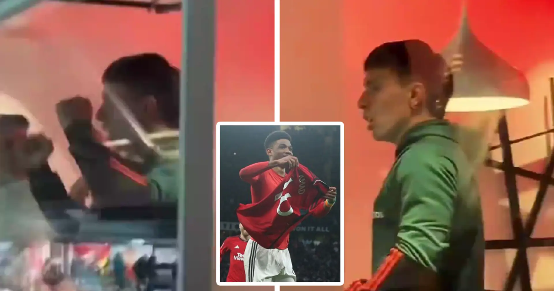 Lisandro Martinez wildly celebrates Manchester United's goal