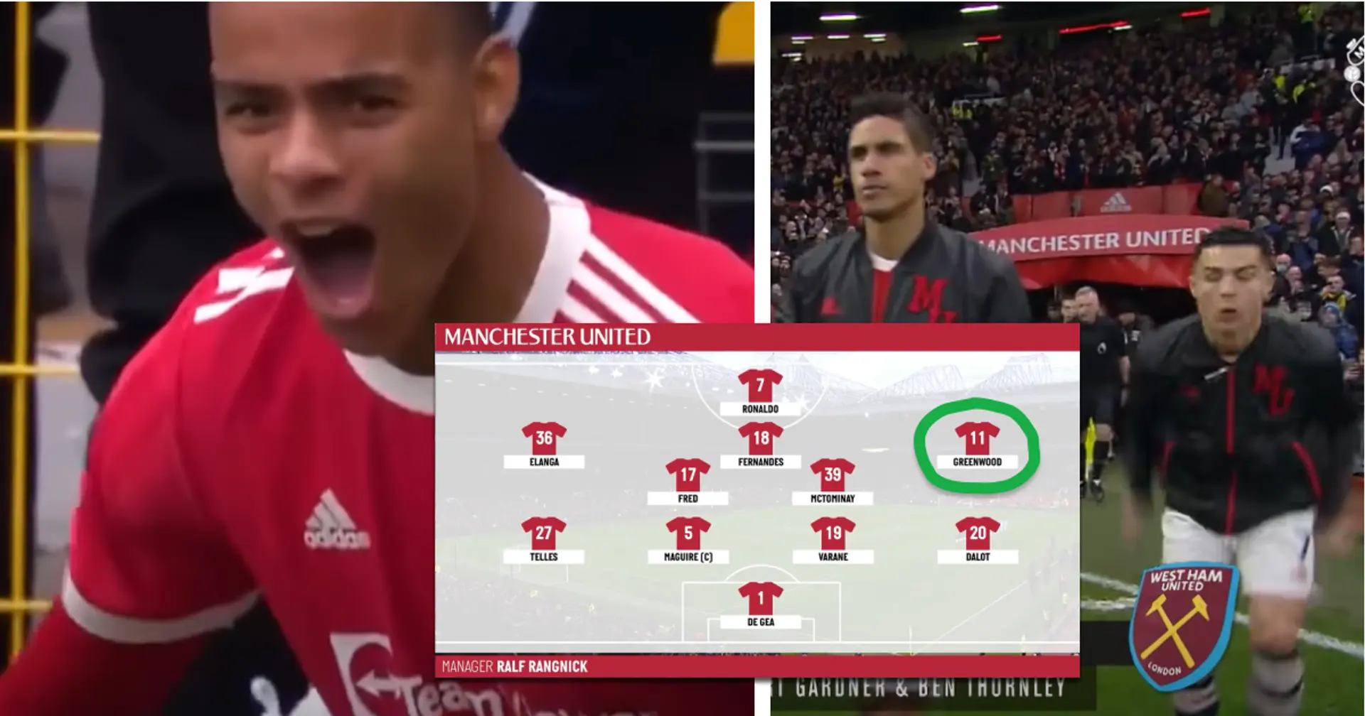 When was the last time Mason Greenwood kicked the ball for United? Answered