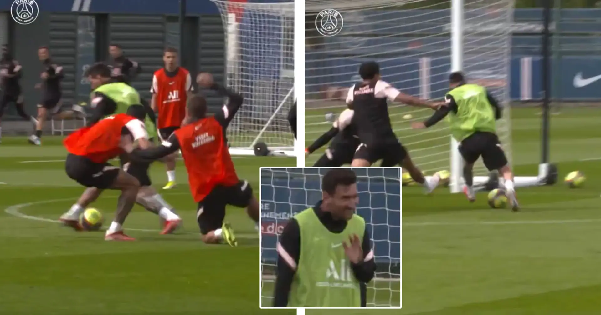 Leo Messi seen tearing new teammates apart as PSG post training video