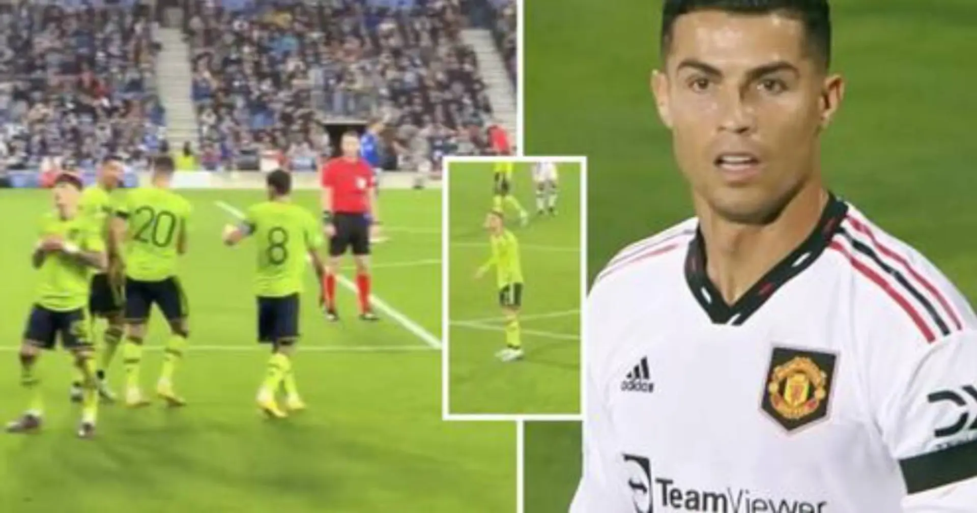 Von Kamera erwischt: Cristiano Ronaldos Reaktion, als er sah, wie ein ManUnited-Spieler das Tor in seinem Stil feierte