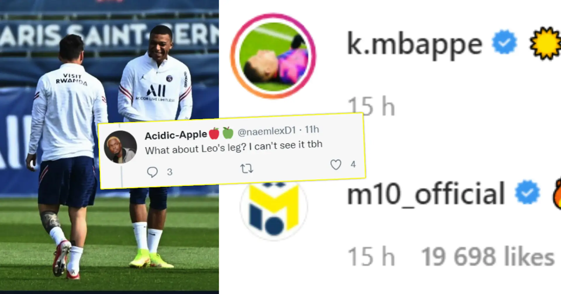 "Schau dir Messis Beine an": Fans diskutieren, ob Mbappe 2 PSG-Teamkollegen für einen Instagram-Post mit Messi aus dem Bild ausgeschnitten hat