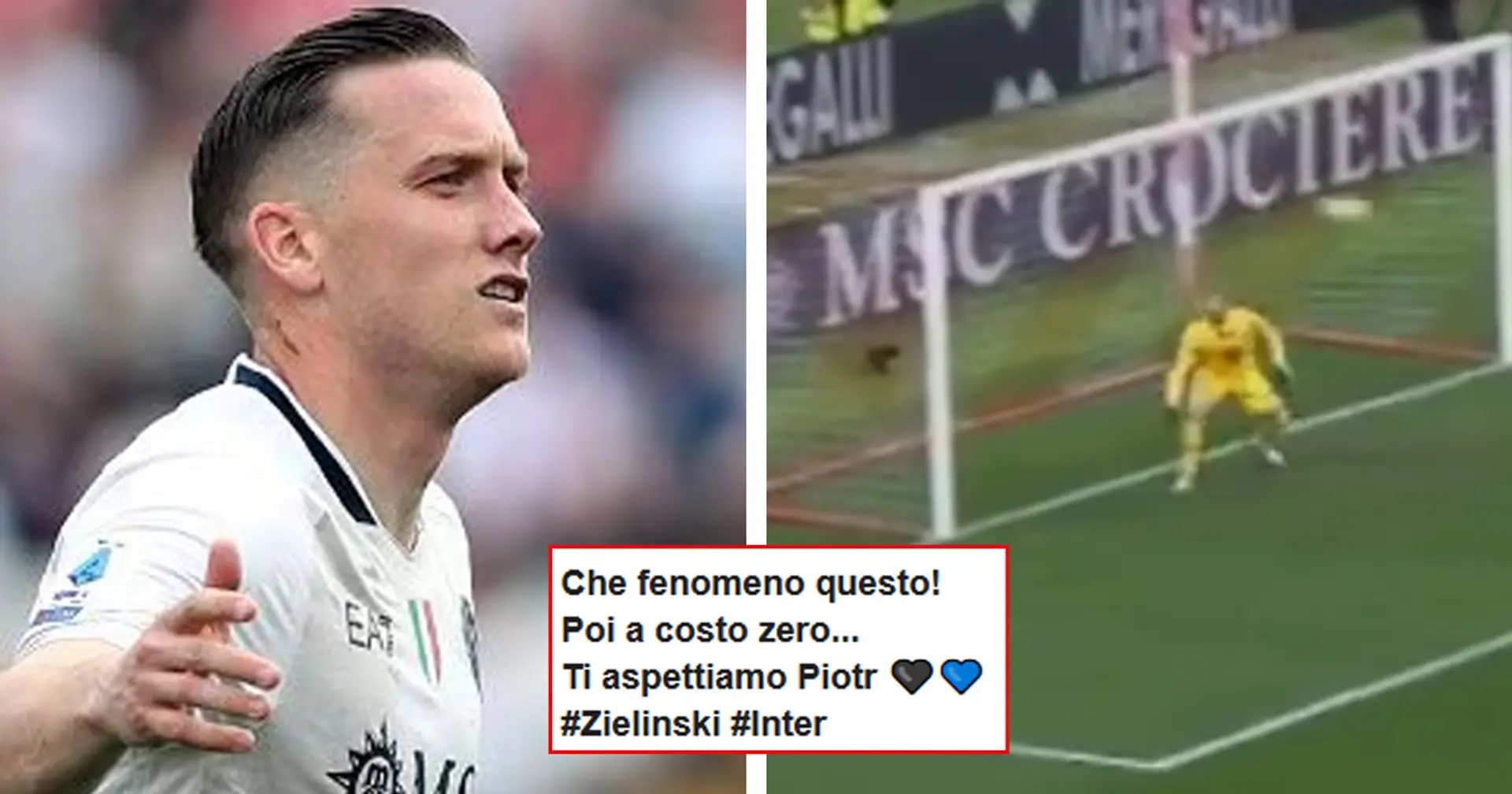 Zielinski torna al gol dopo 4 mesi con una perla! Tifosi dell'Inter in estasi: "Ti aspetto a braccia aperte"