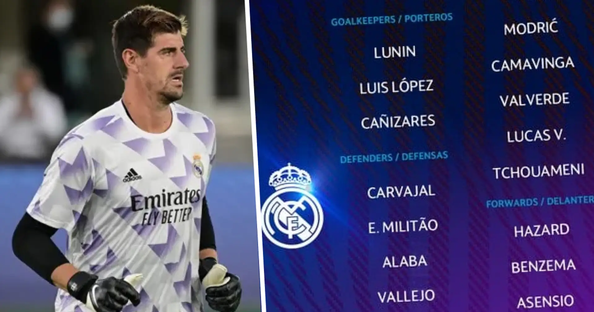 2 jugadores de baja: el Real Madrid confirma la lista de 22 jugadores para el choque contra el Shakhtar